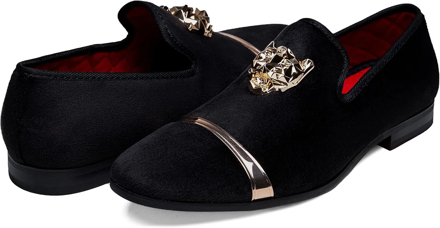 Jousen Men's Loafers Velvet Slip On Dress Men Shoes Soft Vintage Luxury Mens Wedding Party Prom Shoes for Men
