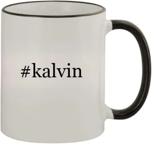 #kalvin - 11oz Colored Handle and Rim Coffee Mug, Black