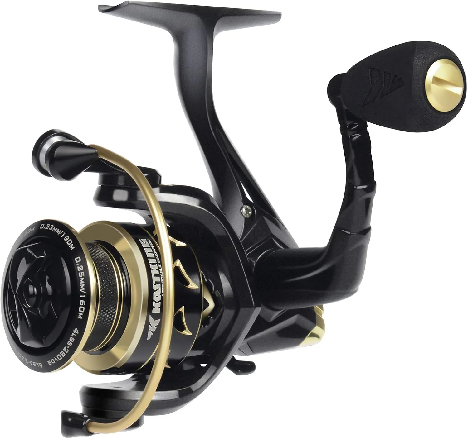 KastKing Valiant Eagle Gold Spinning Reel - 6.2:1 High-Speed Gear Ratio, Freshwater and Saltwater Fishing Reel, Faster Line Retrieve, Braid Ready Spool, 7 1 Shielded Stainless Steel Ball Bearings