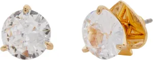 Kate Spade New York® Brilliant Statements Trio Prong Studs Earrings – Gold Plated – Brass – Post Back Closure