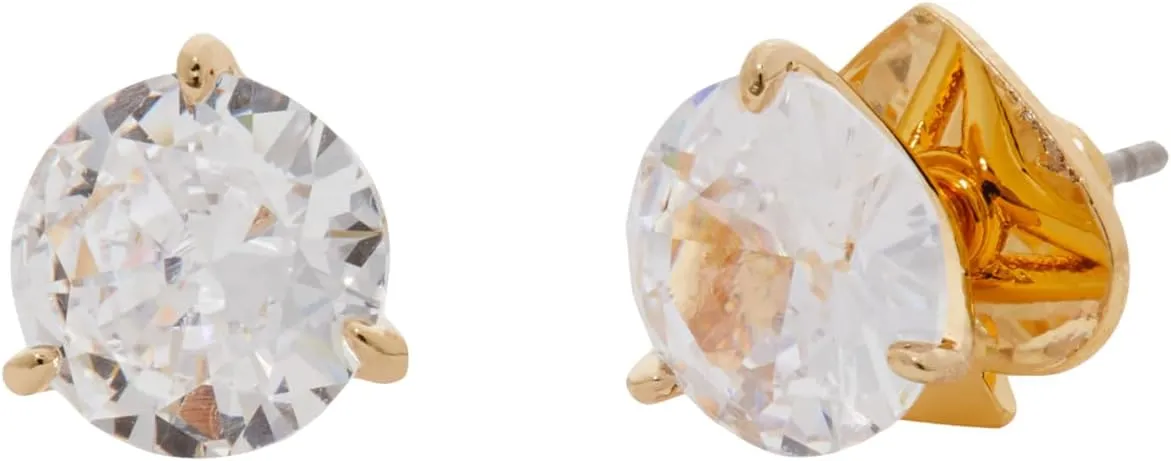 Kate Spade New York® Brilliant Statements Trio Prong Studs Earrings – Gold Plated – Brass – Post Back Closure