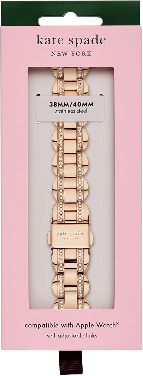 Kate Spade New York Designer Interchangeable Stainless Steel Band Compatible with Your 38/40/41mm Apple Watch Series 9/8/7/6/5/4/3/2/1/SE