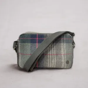Katherine Double Zip Crossbody Grey/Pink Check