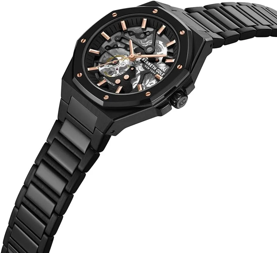 Kenneth Cole New York Men’s Automatic Watch - Skeleton Dial, Octagonal Bezel, Elegant and Professional Design