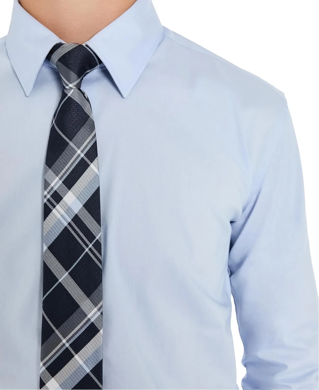 Kenneth Cole REACTION Boys' Dress Shirt with Clip-on Tie Set, Sizes 8-20