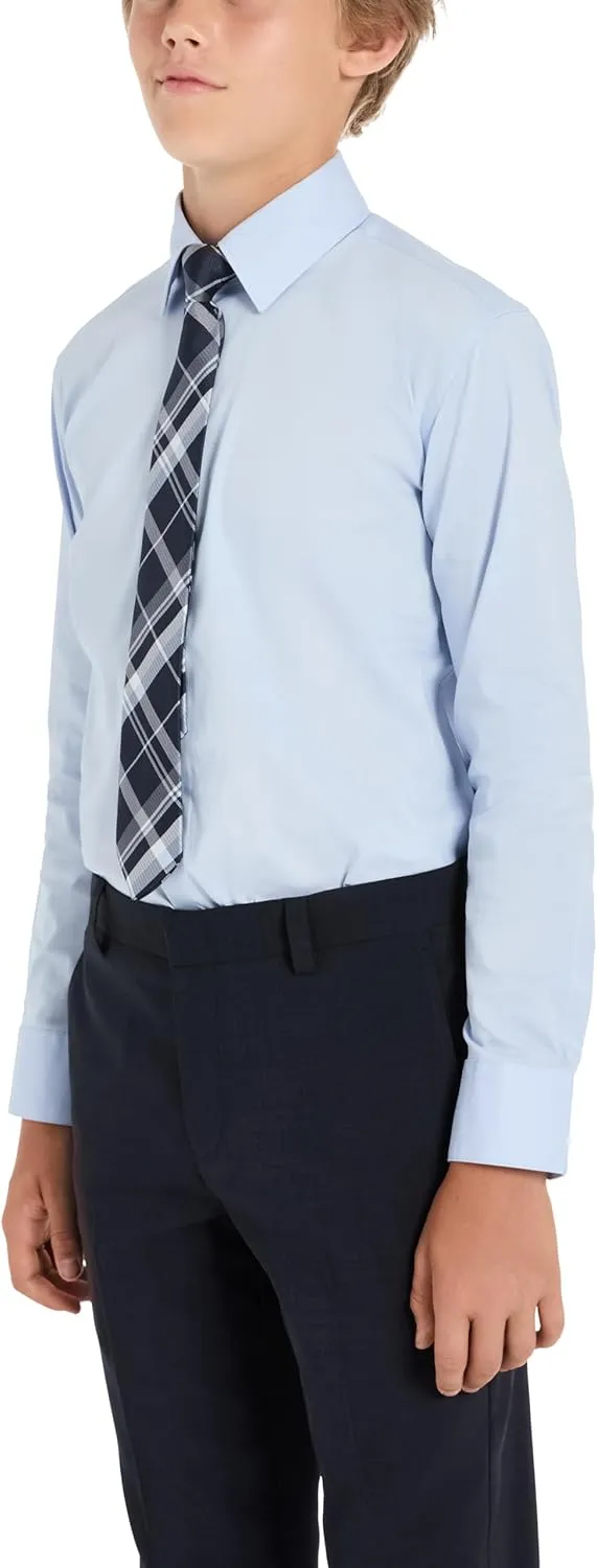 Kenneth Cole REACTION Boys' Dress Shirt with Clip-on Tie Set, Sizes 8-20