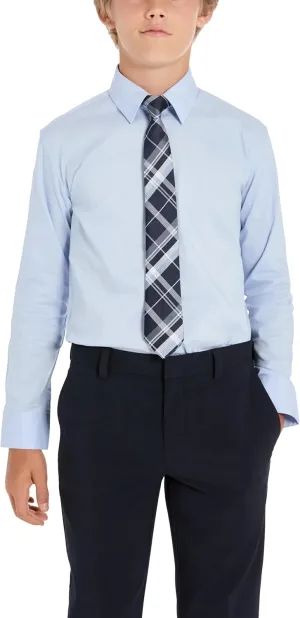 Kenneth Cole REACTION Boys' Dress Shirt with Clip-on Tie Set, Sizes 8-20