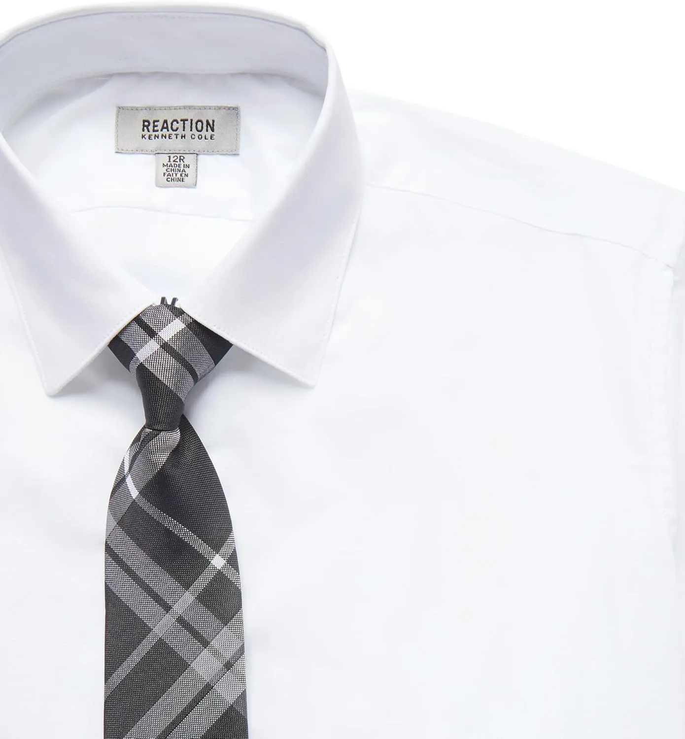Kenneth Cole REACTION Boys' Dress Shirt with Clip-on Tie Set, Sizes 8-20