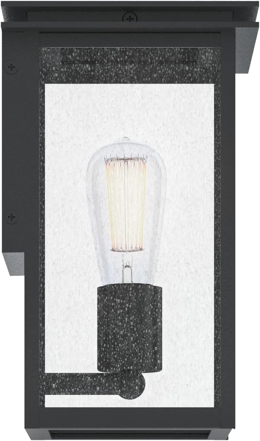 Kichler Arkville 10" 1 Light Outdoor Wall Light with Clear Seeded Glass in Textured Black for Exterior Doors, Walls, Porch, (10" x 6"), 59540BKT