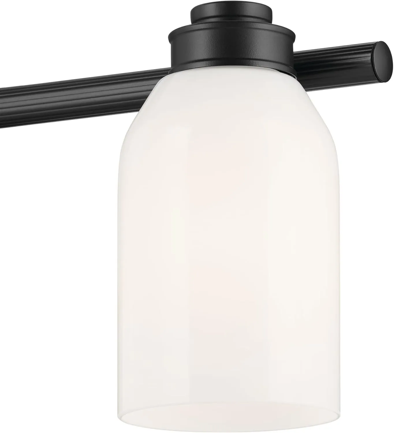 Kichler Shae 24.25" 3-Light Vanity Light with White Opal Glass in Black, for Bathroom Vanity, Powder Room, Over a Mirror, (24.25" W x 9" H), 55202BK