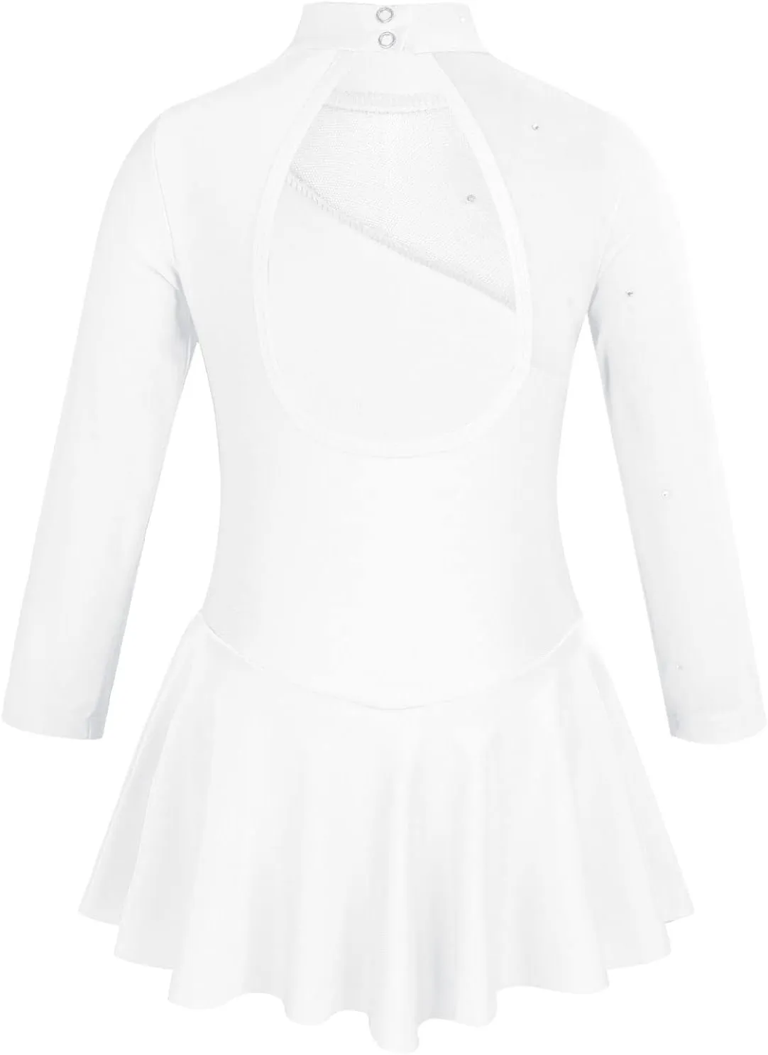 Kids Girls Figure Ice Skating Dress Mock Turtleneck Sparkly Ballet Dance Gymnastic Leotard Costumes
