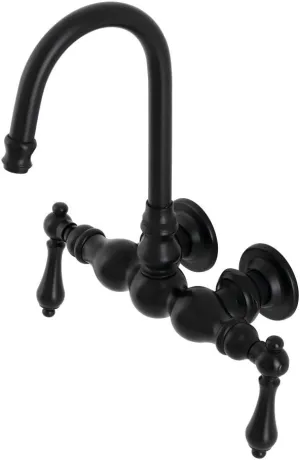 Kingston Brass AE1T0 Aqua Vintage Clawfoot Tub Faucet, Matte Black