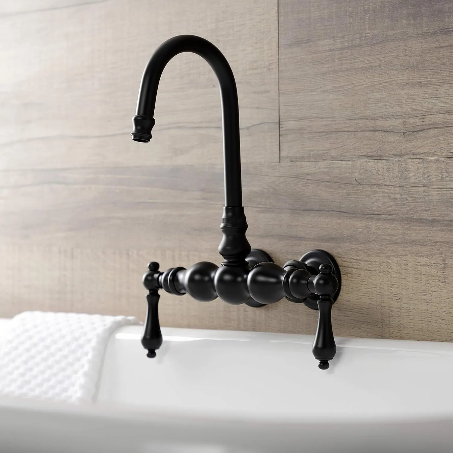 Kingston Brass AE1T0 Aqua Vintage Clawfoot Tub Faucet, Matte Black