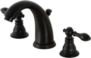 Kingston Brass KB980ACL American Classic Widespread Bathroom Faucet with Retail Pop-Up, Matte Black
