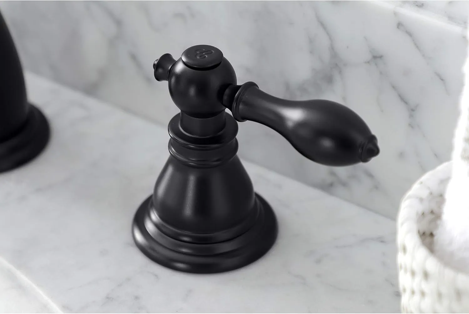 Kingston Brass KB980ACL American Classic Widespread Bathroom Faucet with Retail Pop-Up, Matte Black