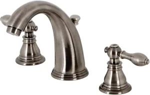 Kingston Brass KB983ACL American Classic Widespread Bathroom Faucet with Retail Pop-Up, Black Stainless