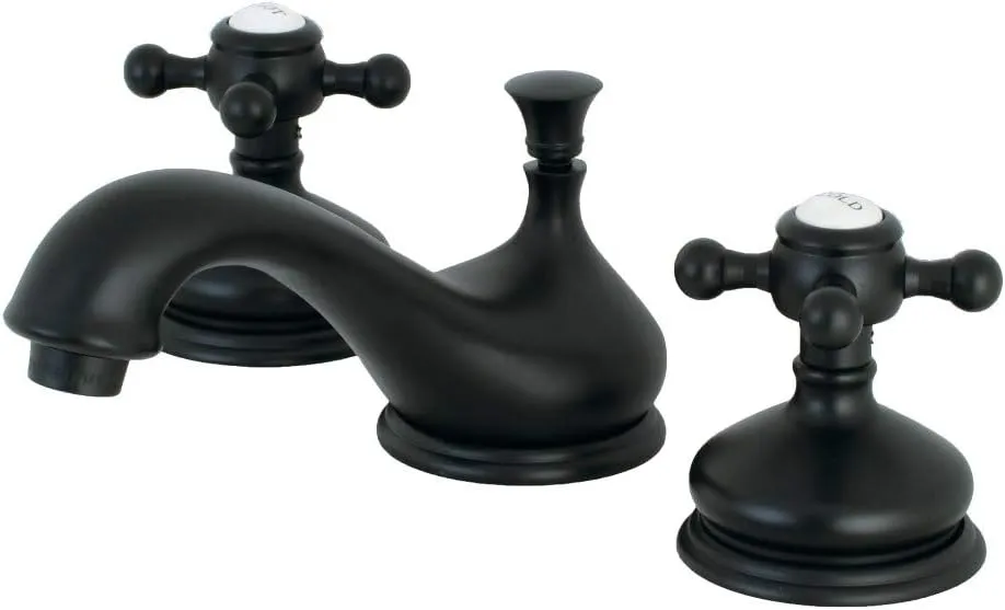 Kingston Brass KS1160BX Vintage Widespread Bathroom Faucet, 5-1/2", Matte Black