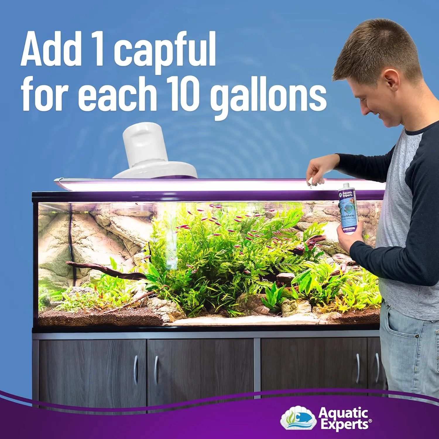 KloudAway Freshwater Aquarium Water Clarifier - Clears Cloudy Water, Water Clarifier for Fish Tank, Made in USA, Aquatic Experts (250 ml)