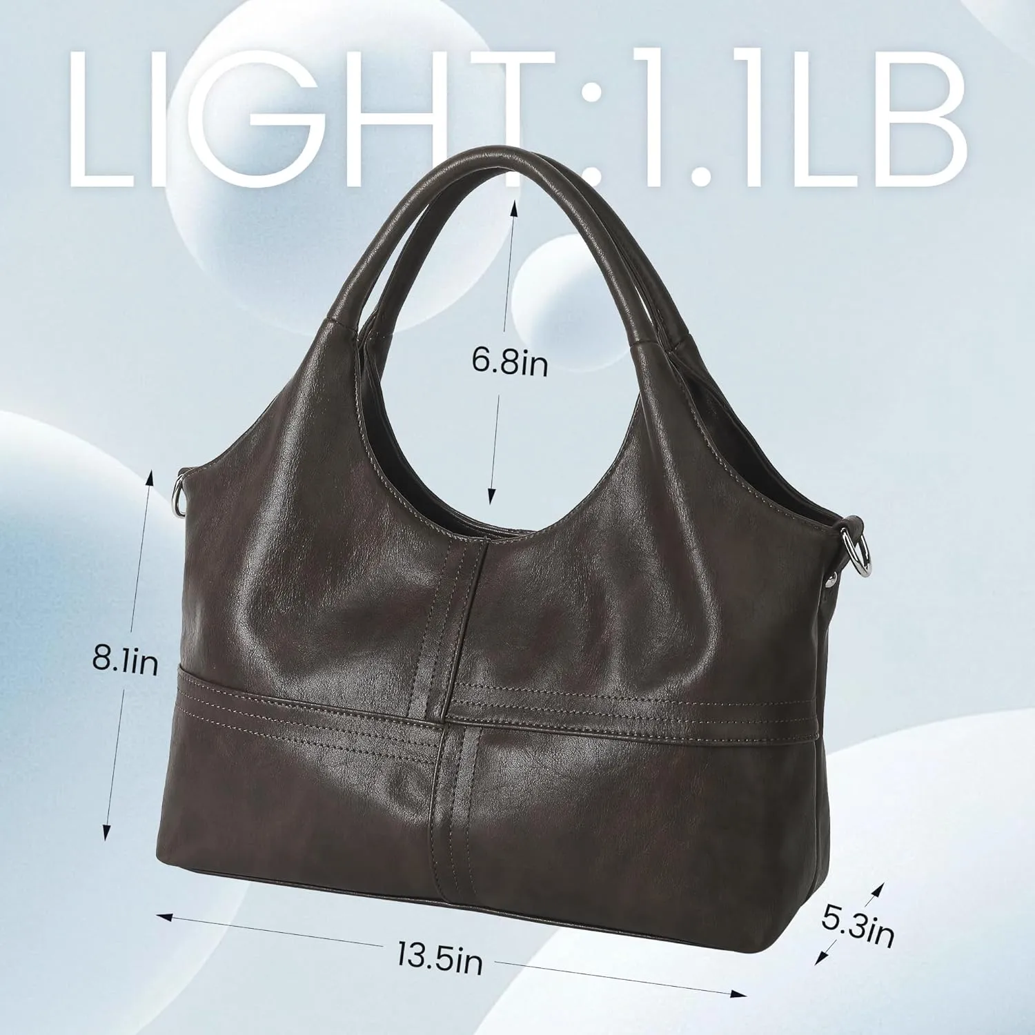 KOGTLA Vegan Leather Purses for Women with Detachable Satchel Strap, Ladies Handbags, Tote Hobo Bags with Top Handle