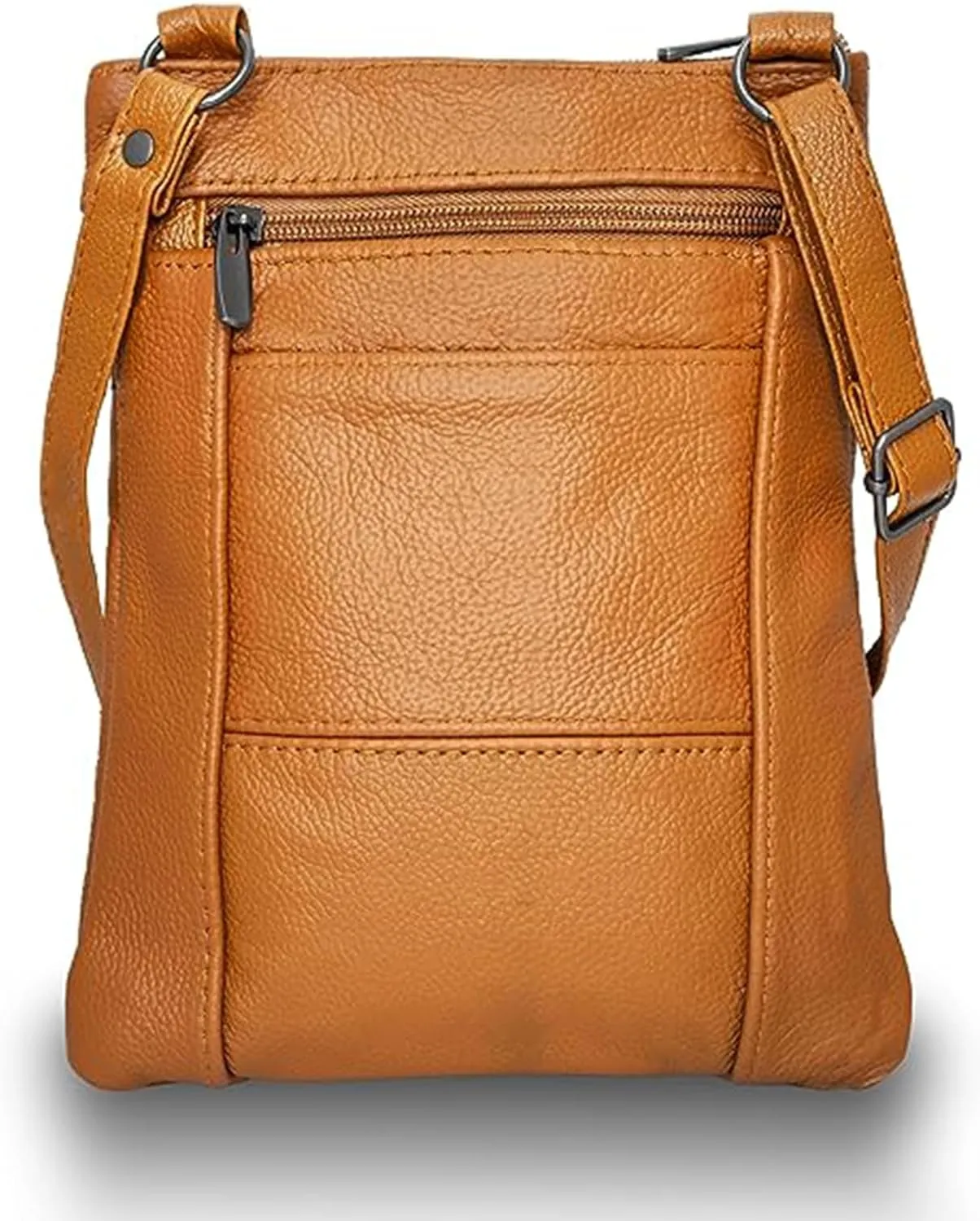 Krediz Leather Crossbody purses for Women - travel bag with 4 Zippers, Soft & Durable Purses for Women Trendy