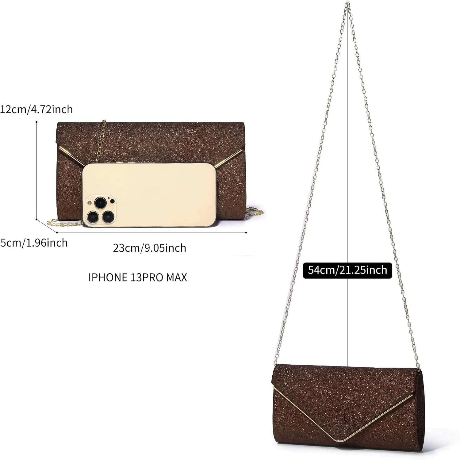Labair Shining Envelope Clutch Purses for Women Evening Purses and Clutches For Wedding Party.