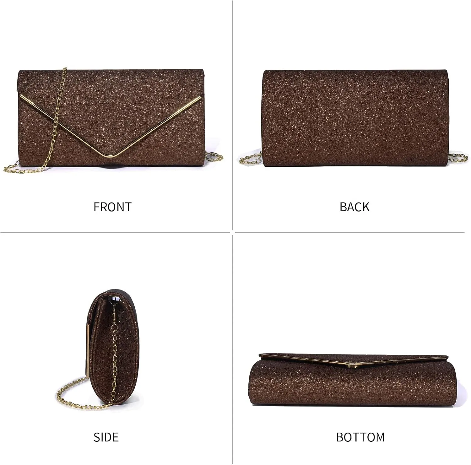 Labair Shining Envelope Clutch Purses for Women Evening Purses and Clutches For Wedding Party.