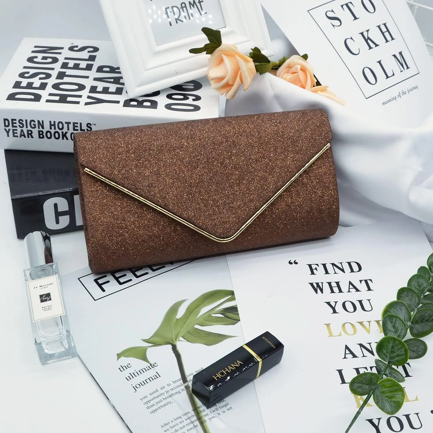 Labair Shining Envelope Clutch Purses for Women Evening Purses and Clutches For Wedding Party.
