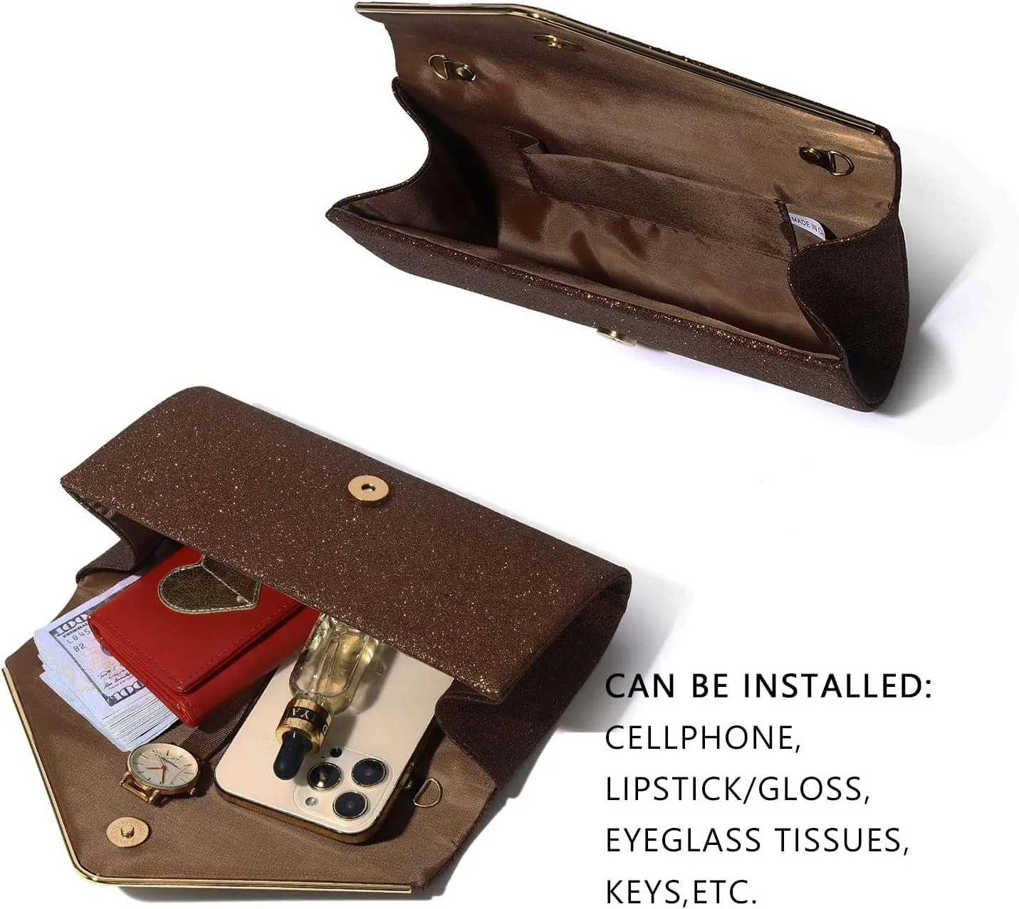 Labair Shining Envelope Clutch Purses for Women Evening Purses and Clutches For Wedding Party.