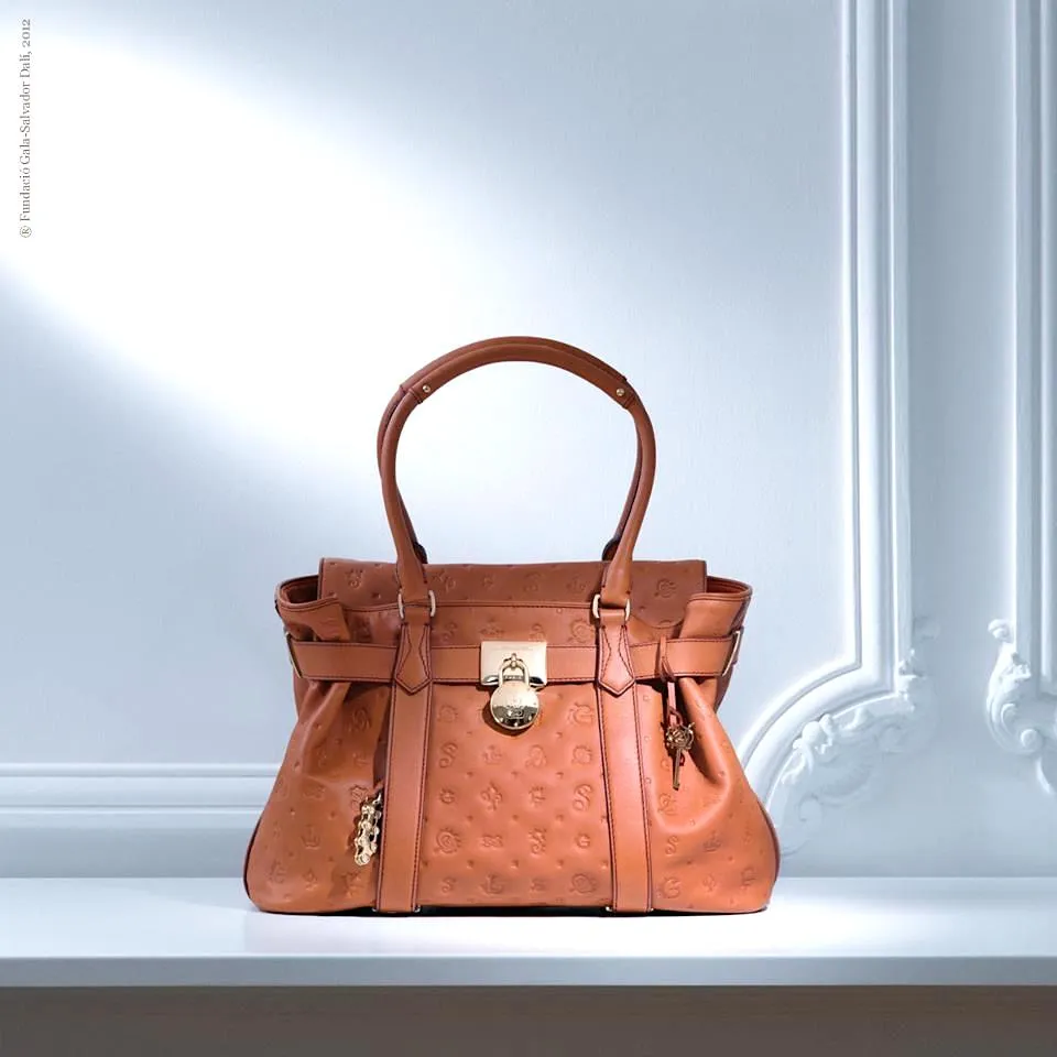 LANCEL PARIS DALIGRAMME CAMEL LEATHER TOTE BAG