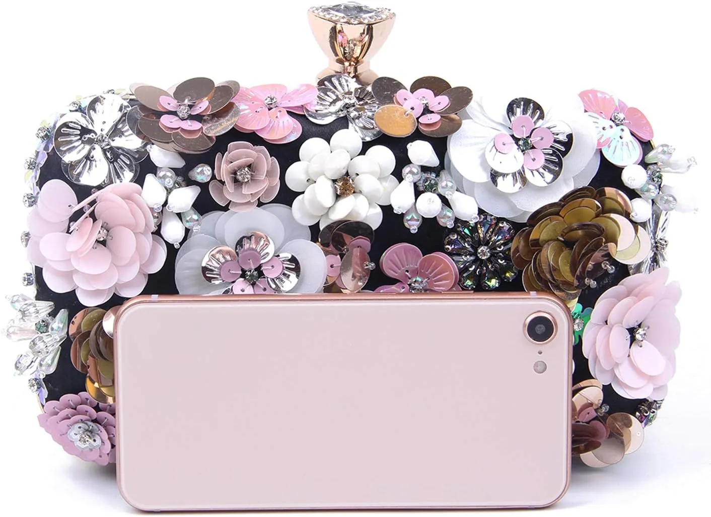 Lanpet Women Clutches Flower Evening Handbag Chain Strap Shoulder Bag