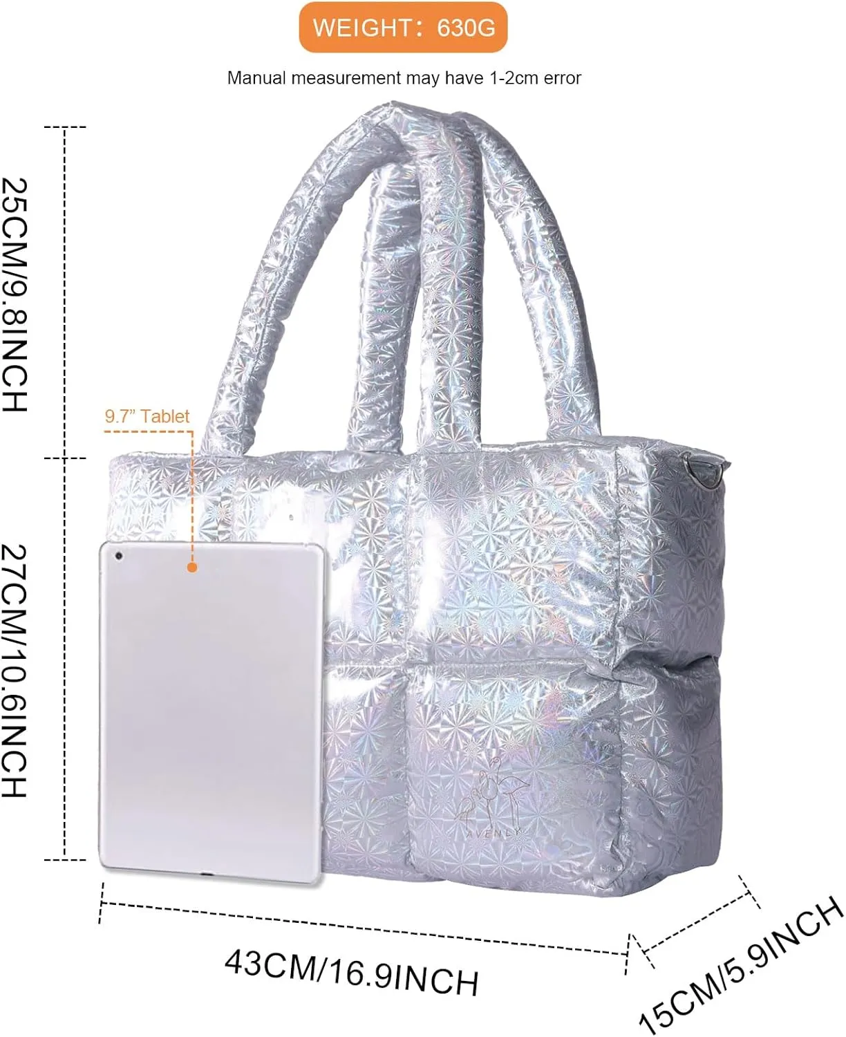 Large Puffer Tote Bag Handbags for Women Shoulder Bags Lightweight Winter Down Cotton Padded Puffy Tote Bag