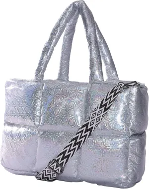 Large Puffer Tote Bag Handbags for Women Shoulder Bags Lightweight Winter Down Cotton Padded Puffy Tote Bag