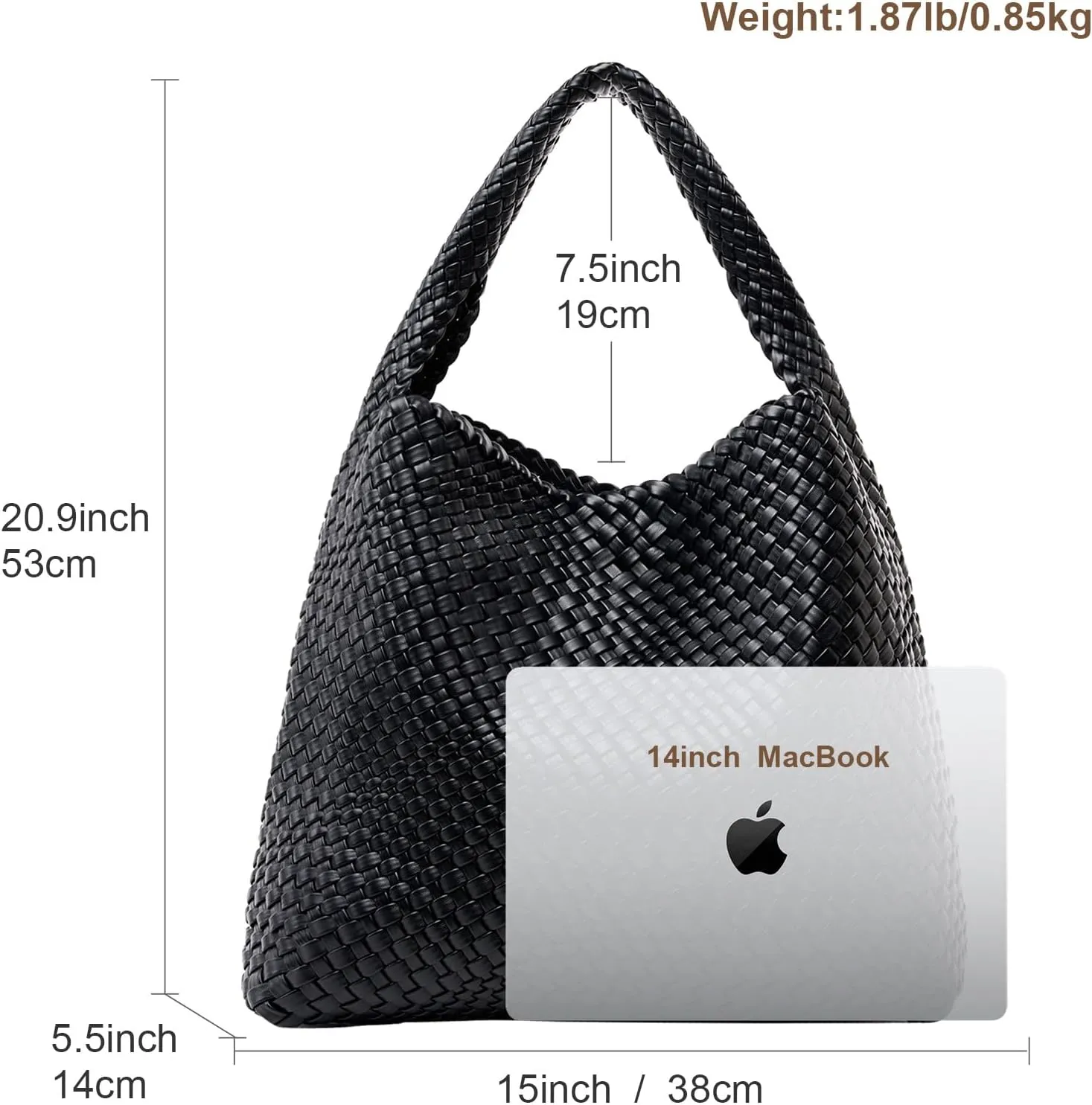 Large Woven Tote Bag for Women Weave Purse Woven Leather Handbag