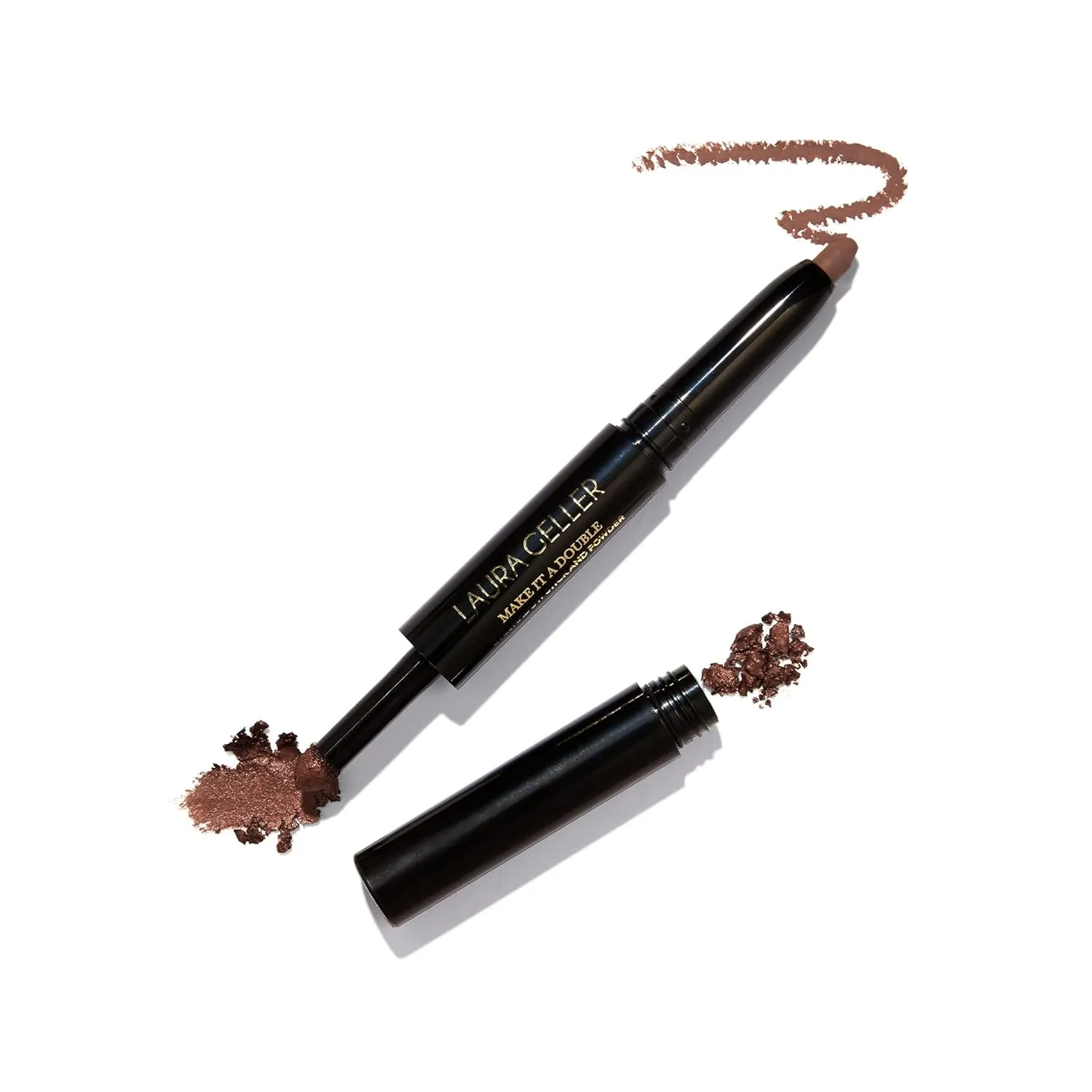 LAURA GELLER NEW YORK Make It A Double Dual-Ended Eyeshadow - Whiskey - Cream Eyeshadow Stick   Matching Powder Eyeshadow - Crease-Proof & Smudge-Proof