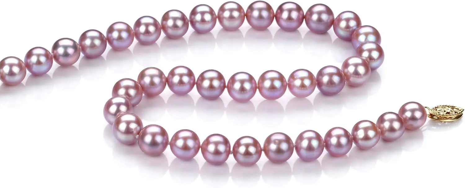 Lavender 8.5-9mm AA Quality Freshwater Cultured Pearl Necklace for Women