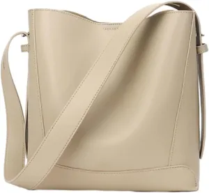 Leather Bucket Tote Purse for Women Designer Top-Handle Handbags for Women Shoulder Bag with Pockets and Magnetic Snap