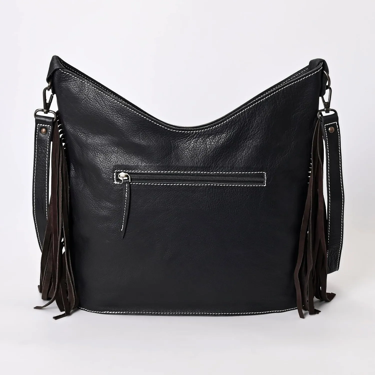 Leather Cross Body Bag Purse for Woman Sling Bag Cowhide Handmade Western Shoulder Bags With Adjustable Strap 12x14 in