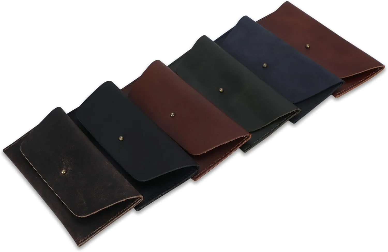 Leather Currency Pouch Large Flap Continental Wallet, Utility Organizer Bag for Cash Coins Travel Leather Money Pouch Currency Envelope Storage Bag and Cash Organizer for Men Women (Black)