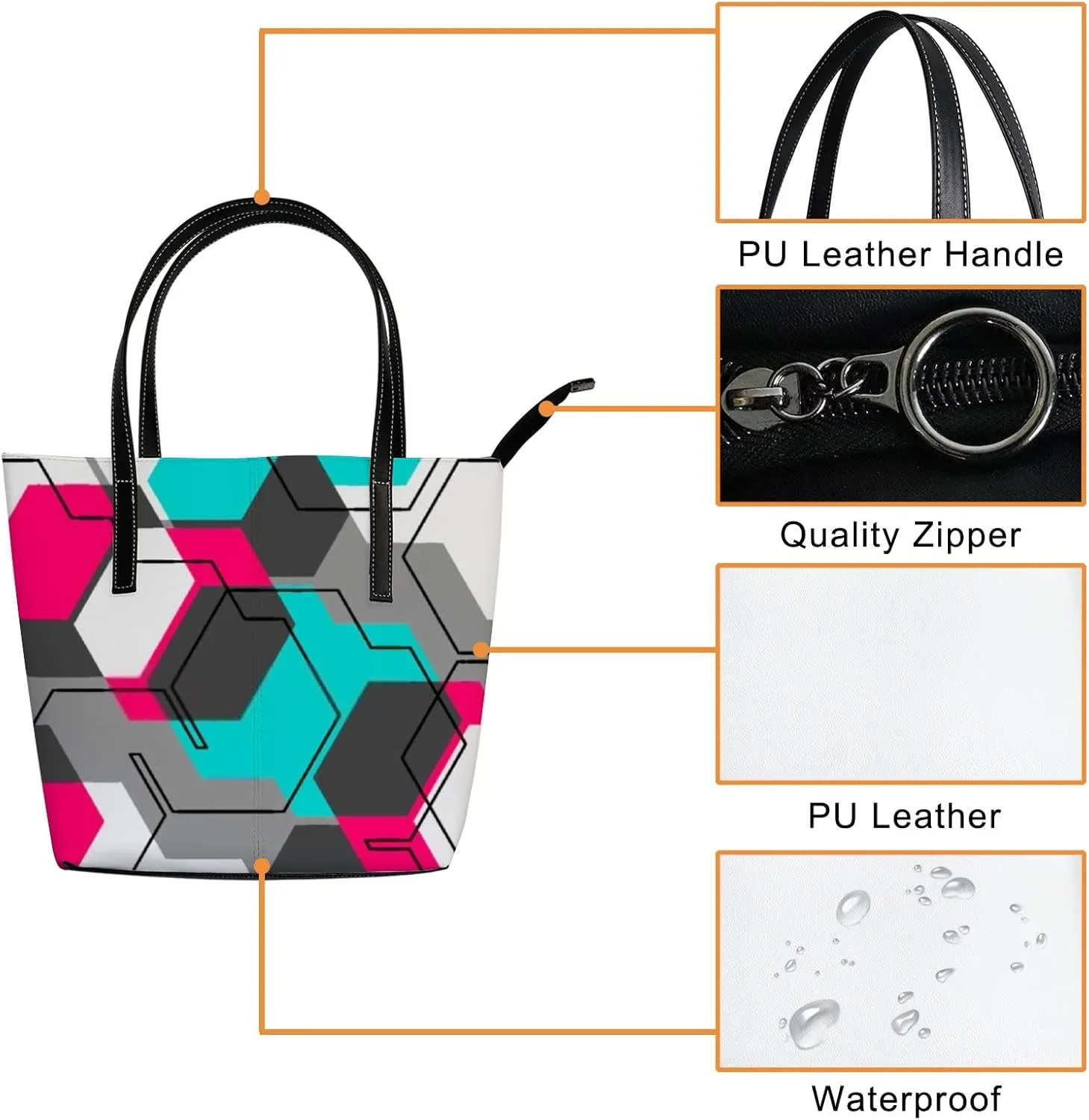 Leather Handbags Women's Crossbody Handbags Work Tote Bags for Women Coach Handbags Tote Bag with Zipper.
