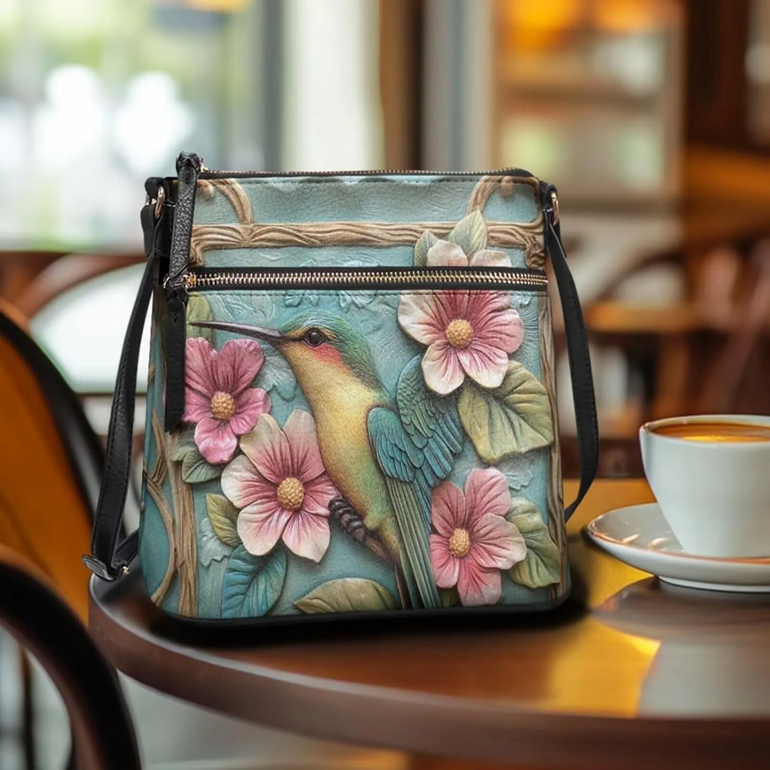 Leather Hobo Bags for Women Crossbody Trendy Shoulder Purses Multi Pockets
