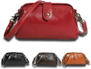 Leather Retro Handmade Bag, Ladies Vintage Leather Purse Shoulder Purses Messenger Bag