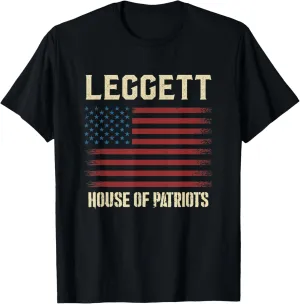 LEGGETT Last Name Surname American Flag Family T-Shirt