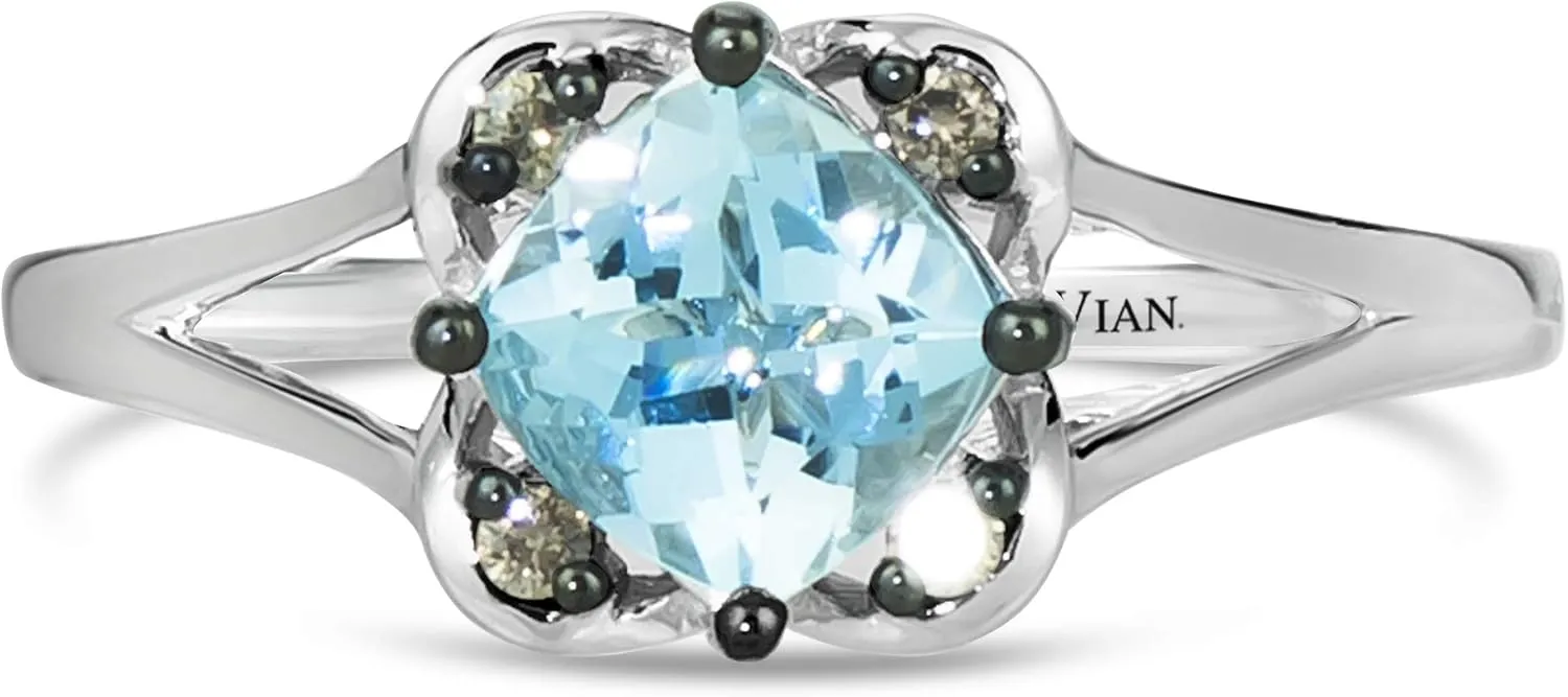 LeVian 14K Gold Cushion-Cut Gemstone & Chocolate Diamond Accented Split-shank Ring (Fancy Brown Color, SI1-SI2 Clarity) Choice of Metal/Stone