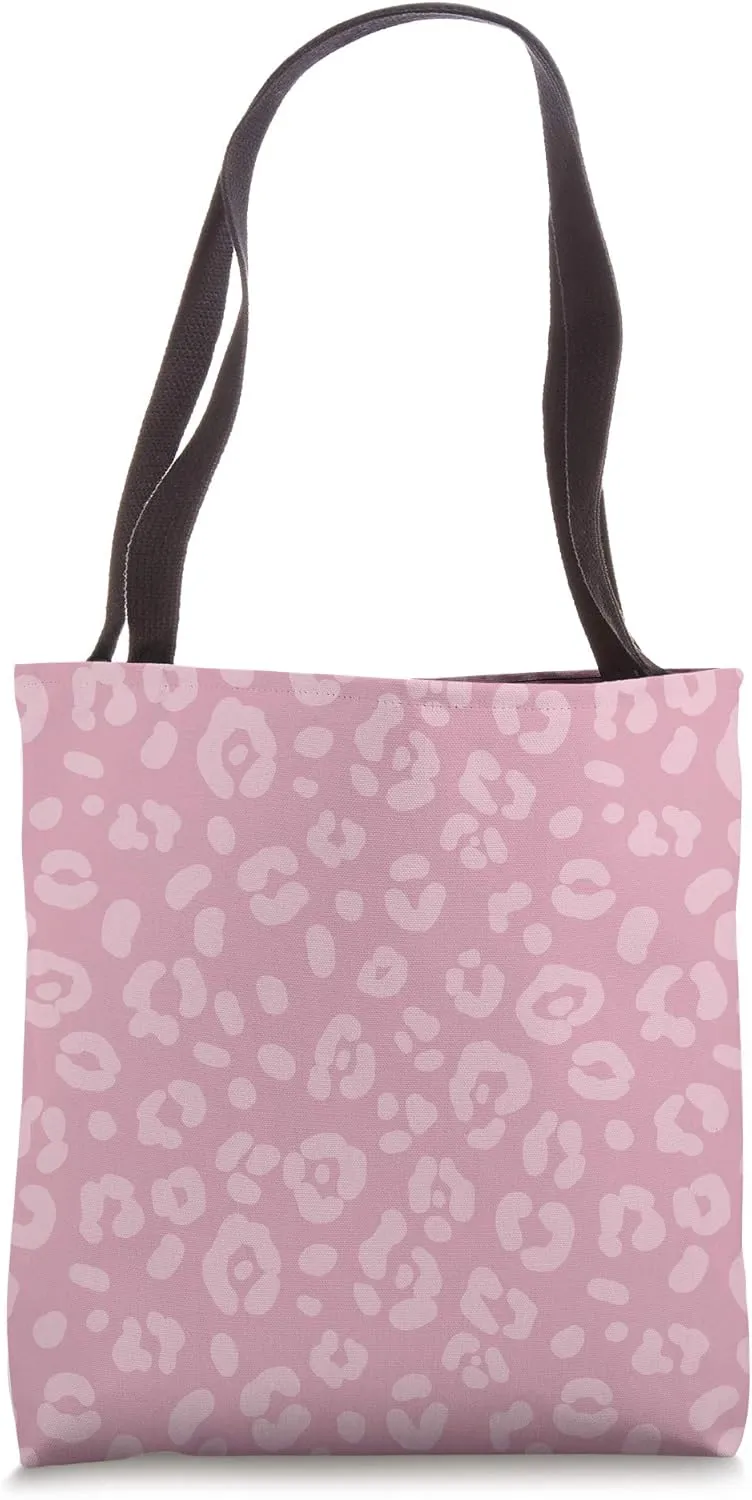 Light Pink - Chic Elegant Leopard Animal Print Pattern Tote Bag