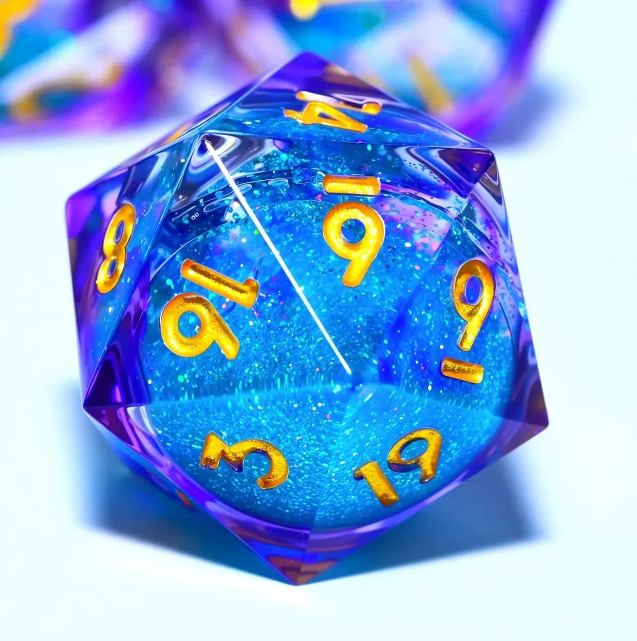 Liquid Core Quicksand Resin DND Dice, Sharp Edge Dungeons and Dragons Polyhedron Game Dice Set for Role Playing Games RPG Explorer Magic, Holiday Birthday Gifts Party Favors