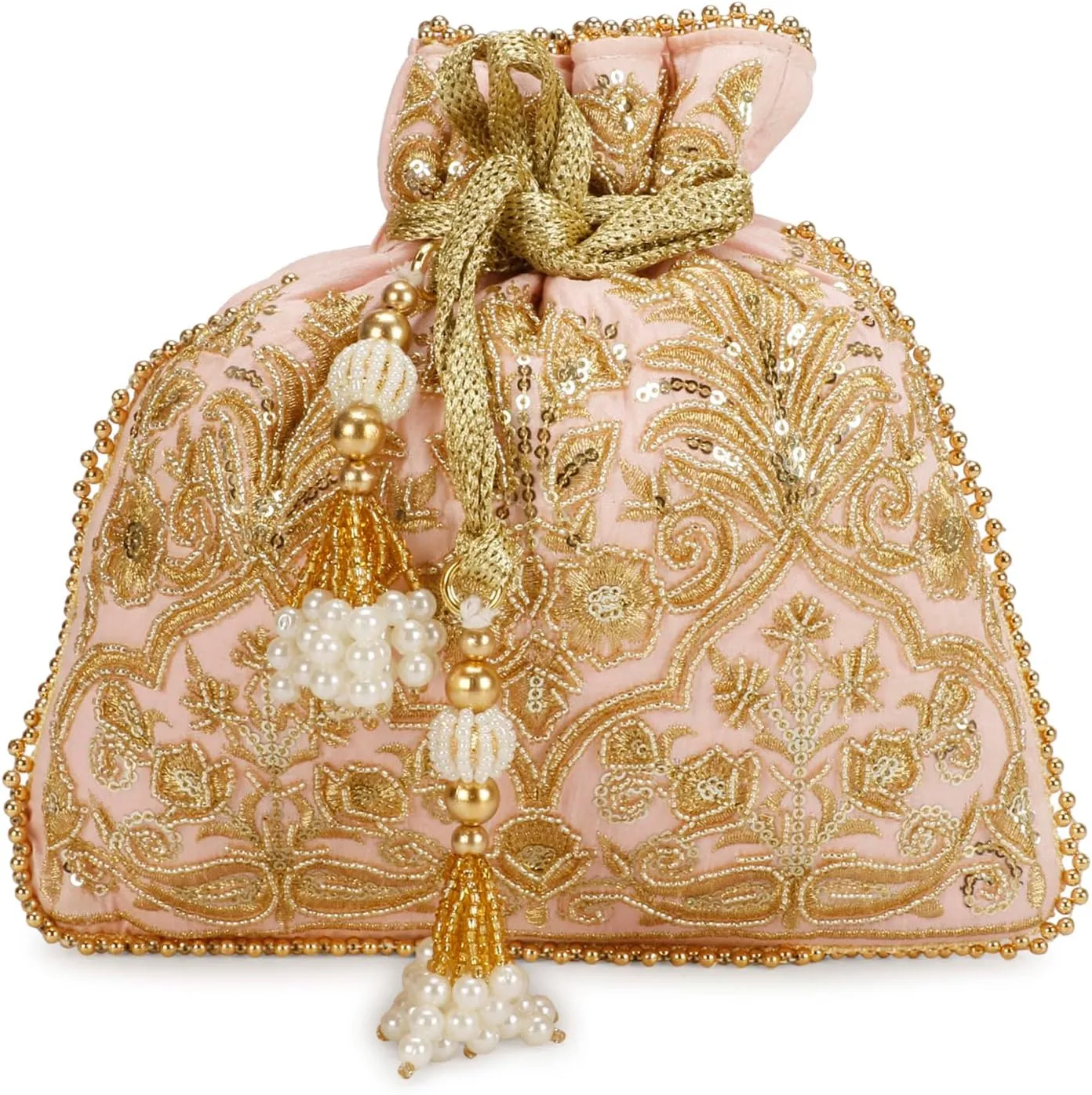 LONGING TO BUY Potli Bags with Golden Embrodiery, Polti Clutch For Wedding, Evening Function