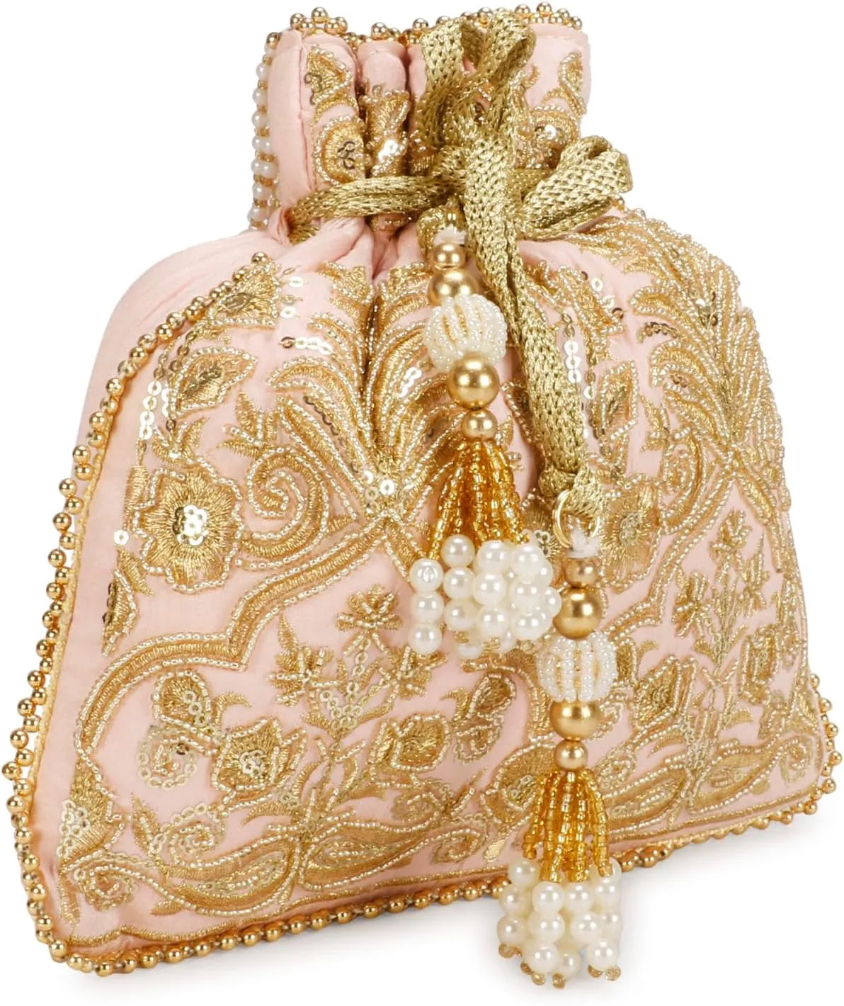 LONGING TO BUY Potli Bags with Golden Embrodiery, Polti Clutch For Wedding, Evening Function