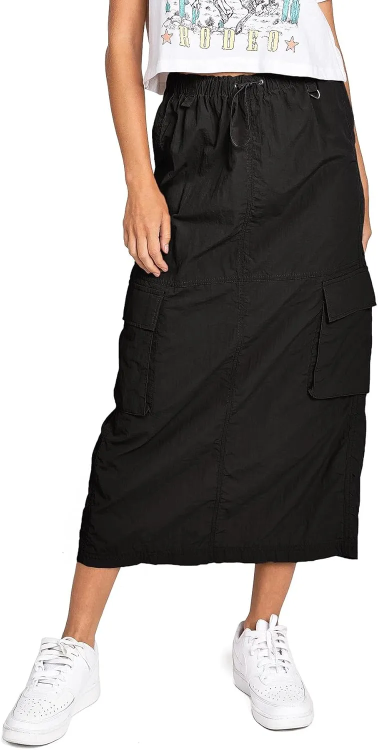Love Tree Women's Juniors Light Nylon Parachute Skater Cargo Skirt, Small
