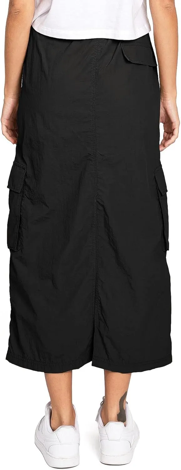 Love Tree Women's Juniors Light Nylon Parachute Skater Cargo Skirt, Small