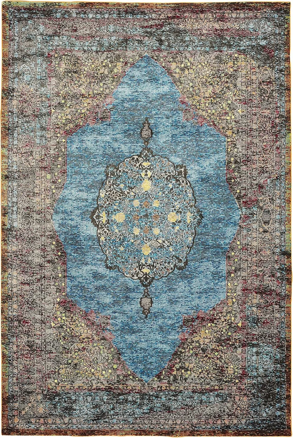 LR Home Gala Collection Area Rug, 8' x 10', Turquoise Multi